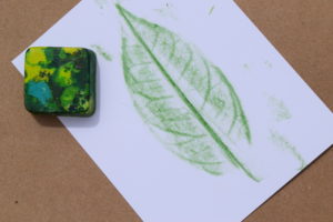 leaf rubbing with a crayon for kids